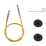 KnitPro Набор: жёлтый тросик 20 см (40 см), заглушки, кабельный ключик. 10631